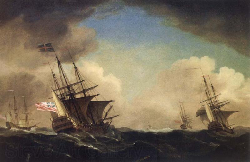 Monamy, Peter A squadron of English ships beating to windward in a gale